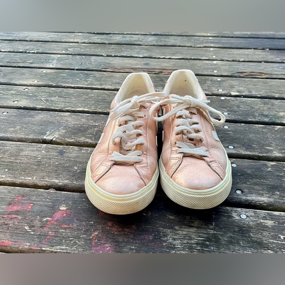 Anthropologie VEJA Rose Gold Metallic Esplar Sneakers - Picture 4 of 12